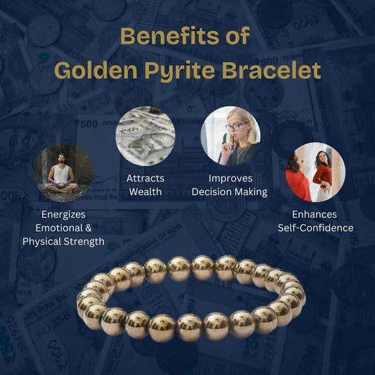 Golden Pyrite Bracelet - 8mm Beads
